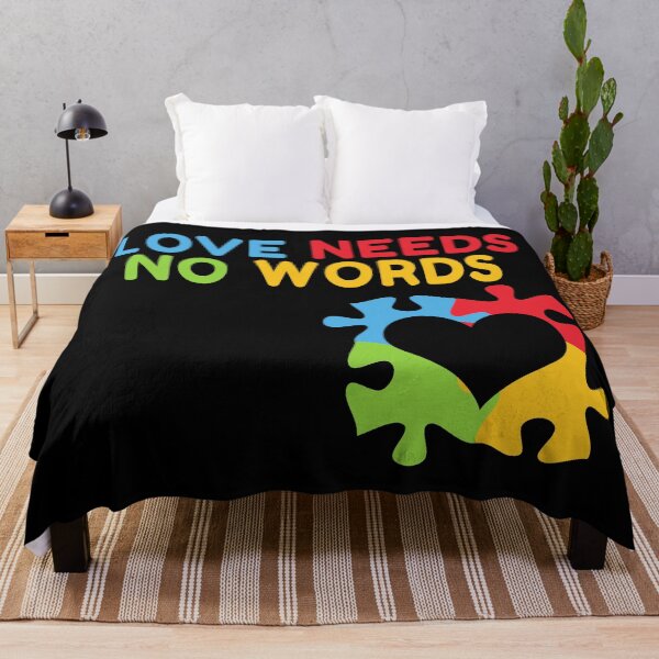 Item preview, Love Needs No Words Autism Awareness Quote designed and sold by Color-Sparkle.