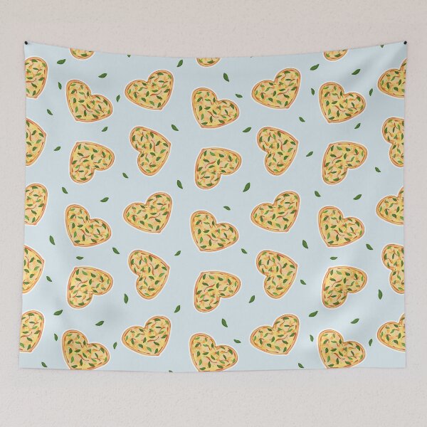 Item preview, Pizza love blue green yellow pattern designed and sold by essskina.