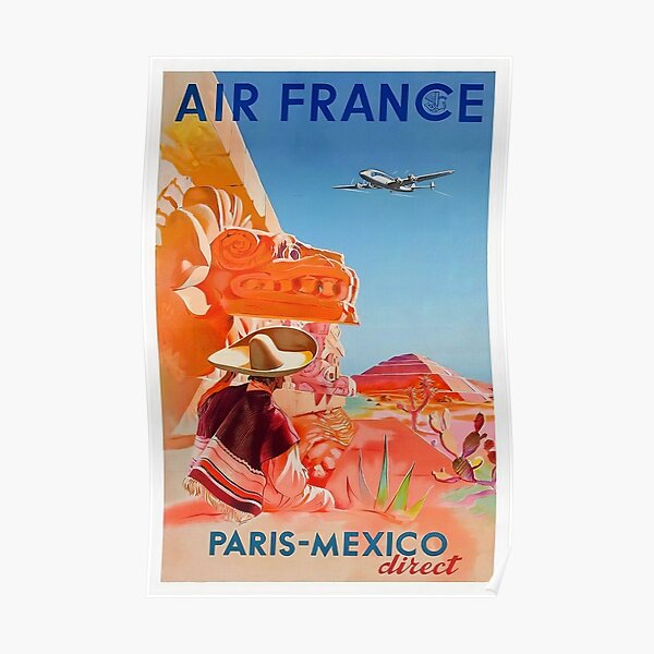 1950s Fly Across the Pacific Vintage Style Tropical Travel Poster 16x24 