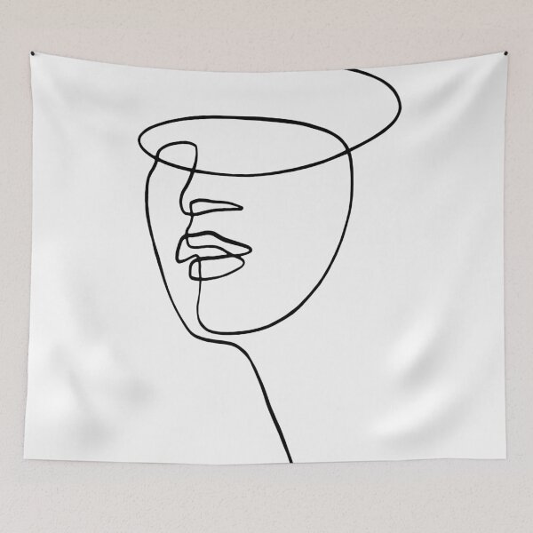 Item preview, Abstract Face Vi - One Line Art designed and sold by TheRedFinch.