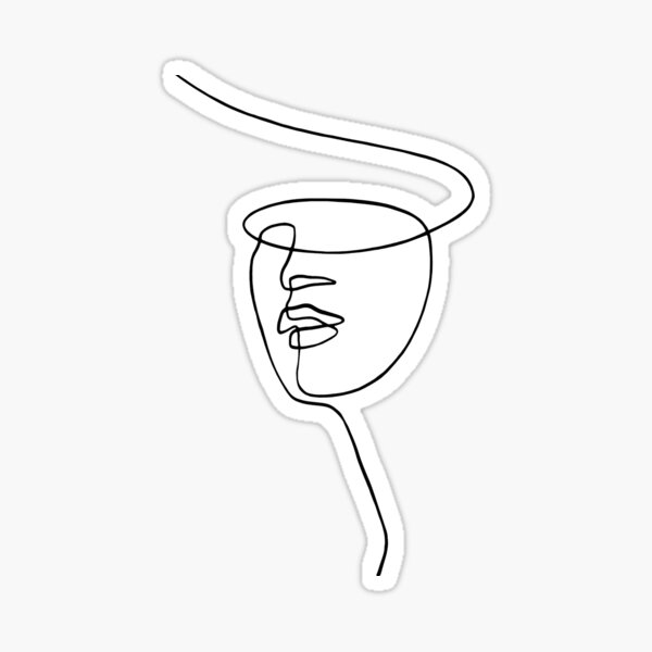 Abstract Face Vi - One Line Art Sticker