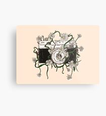 Vintage Camera Blooms Metal Print