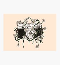 Vintage Camera Blooms Photographic Print