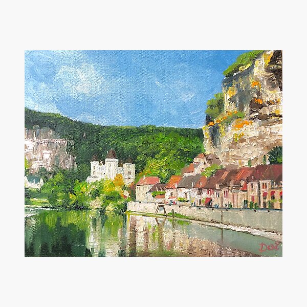 Item preview, Medieval Village on the river Dordogne in Nouvelle-Aquitaine, France designed and sold by Dai Wynn Fine Art.