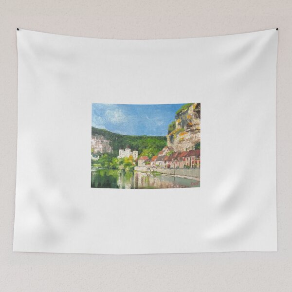 Item preview, Medieval Village on the river Dordogne in Nouvelle-Aquitaine, France designed and sold by Dai Wynn Fine Art.