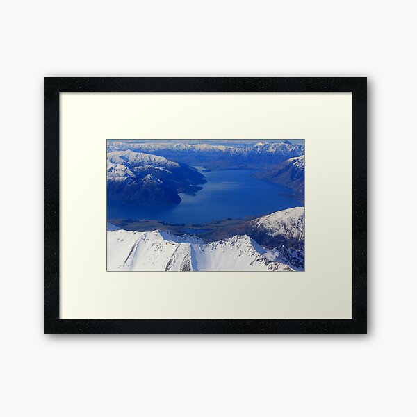 Lake Wakatipu from the air Framed Art Print