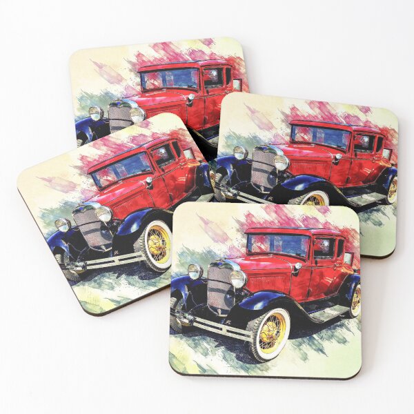 Item preview, Retro Red Car designed and sold by DesignerCate.