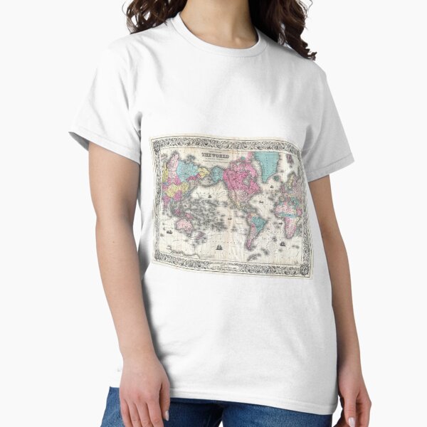 Item preview, Vintage Map of The World (1852) designed and sold by BravuraMedia.