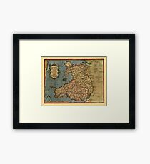 Map Of Wales 1573 Framed Print