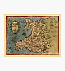 Map Of Wales 1573 Photographic Print
