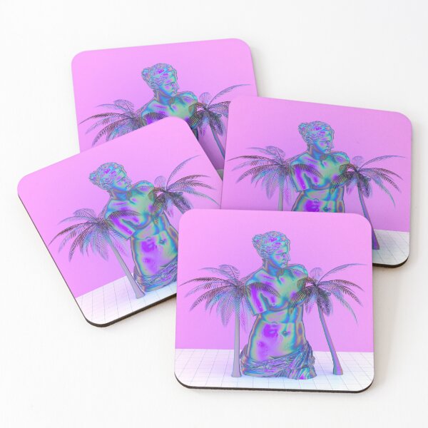 Item preview, Statue of holographic Venus de Milo with palm trees in neon lighting. Surreal room interior with ancient greek sculpture Aphrodite in vaporwave style. 3D illustration. designed and sold by local-doctor.