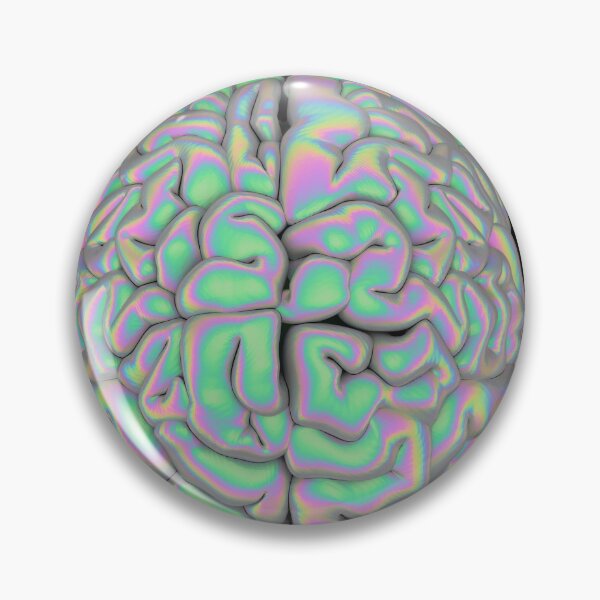Item preview, 3D illustration of a brain model made of shimmering holographic material. designed and sold by local-doctor.