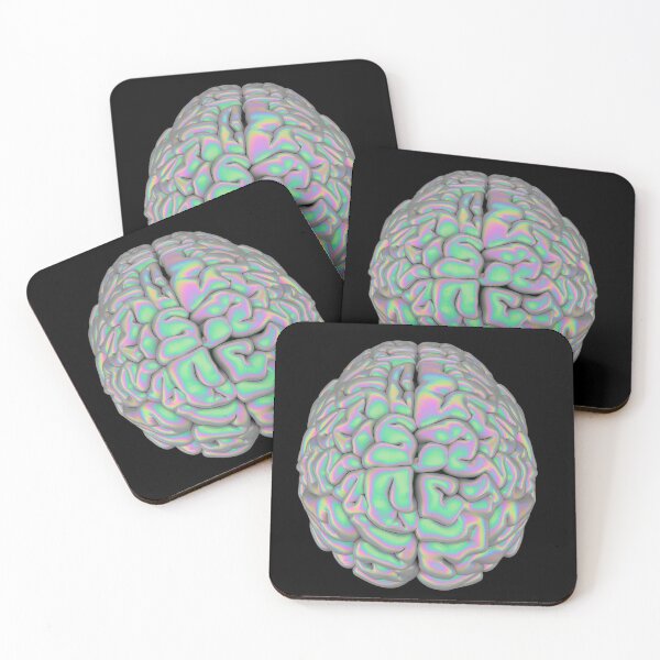 Item preview, 3D illustration of a brain model made of shimmering holographic material. designed and sold by local-doctor.