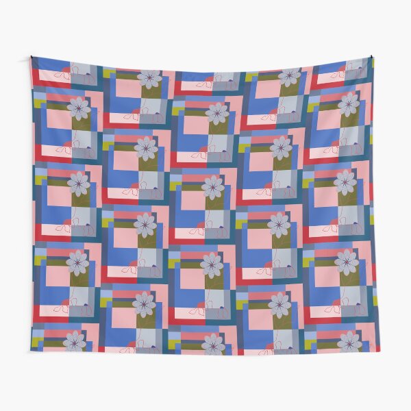 geometry abstraction flowers doodle Tapestry