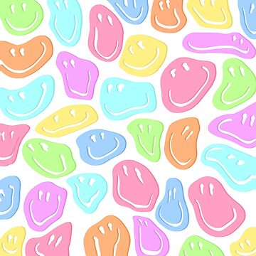 Artwork thumbnail, groovy drippy smilies by Pastel-PaletteD