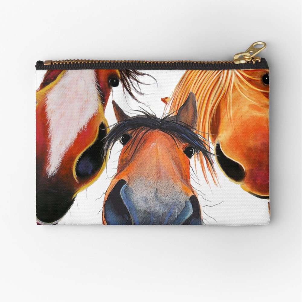 HaPPY HoRSe PRiNT ' WHo LeFT THe GaTe OPeN 2 ? ' BY SHiRLeY MacARTHuR Zipper Pouch