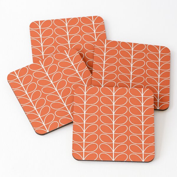 orla kiely - linear stem red, white Coasters (Set of 4)