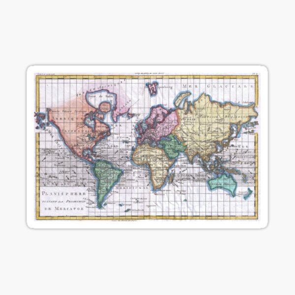 Item preview, Vintage Map of The World (1780) designed and sold by BravuraMedia.