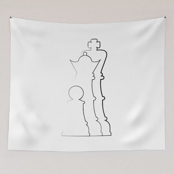 Item preview, Chess pieces line art designed and sold by AnnArtshock.