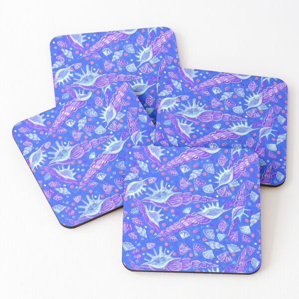 Item preview, Seashells Sea Shells Underwater Pattern Paper Collage Royal Blue designed and sold by Julia Khoroshikh.