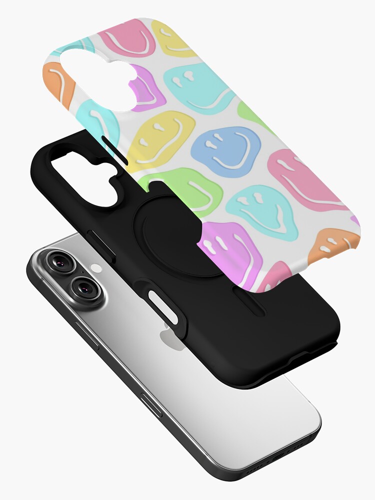 Thumbnail 2 of 4, iPhone Case, groovy drippy smilies designed and sold by Pastel-PaletteD.