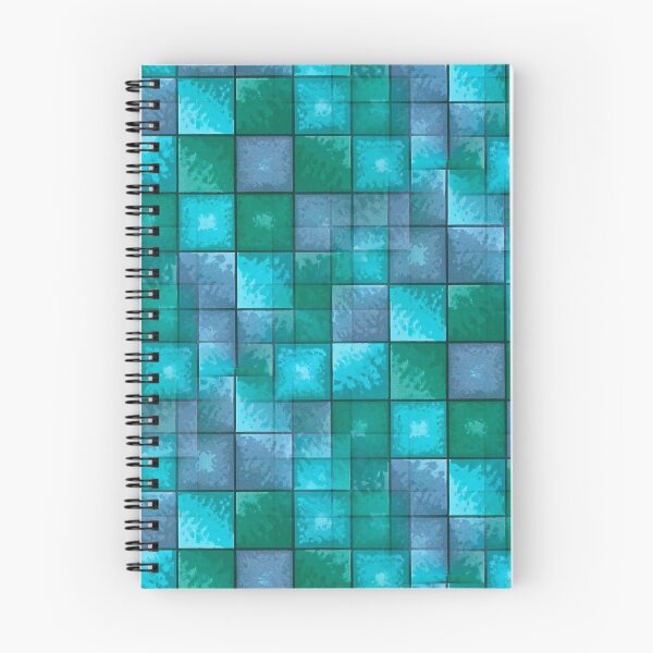 Item preview, Whimsical Seaglass Squares in Green Light Bue Teal Colors | Vintage Retro Geometric Pattern designed and sold by kmcs.