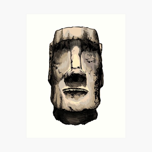 Buff Moai Art Print for Sale by TheBigSadShop