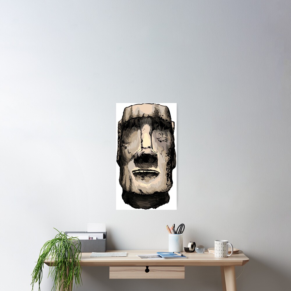 Premium Vector  Moai statue easter island statue from a splash of  watercolor colored drawing realistic