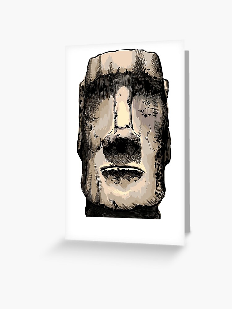 Moai Emoji Greeting Cards for Sale