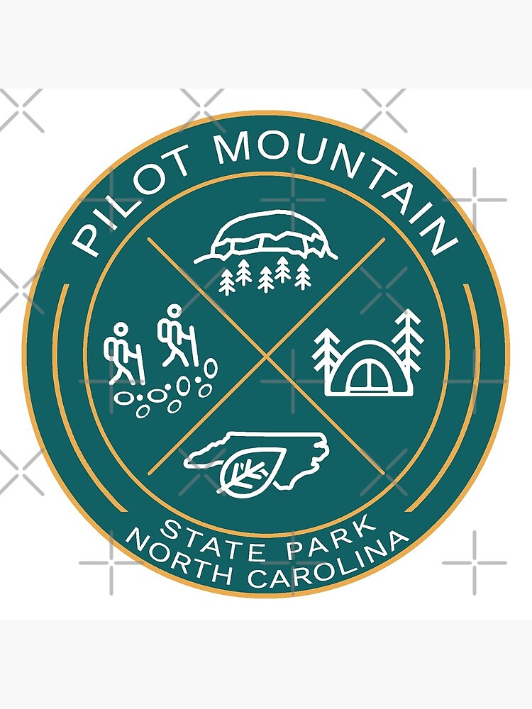 "Pilot Mountain State Park Heraldic Logo" Art Print for Sale by VanyaKar Redbubble