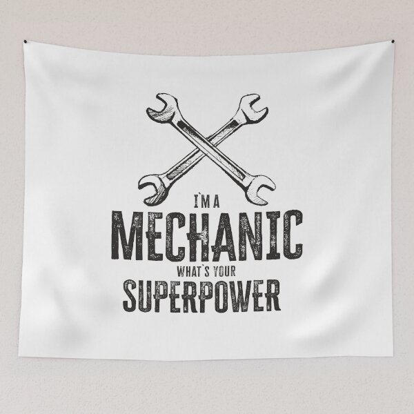 Item preview, I`m a mechanic, what`s your superpower cool vintage retro garage gift designed and sold by Naumovski.