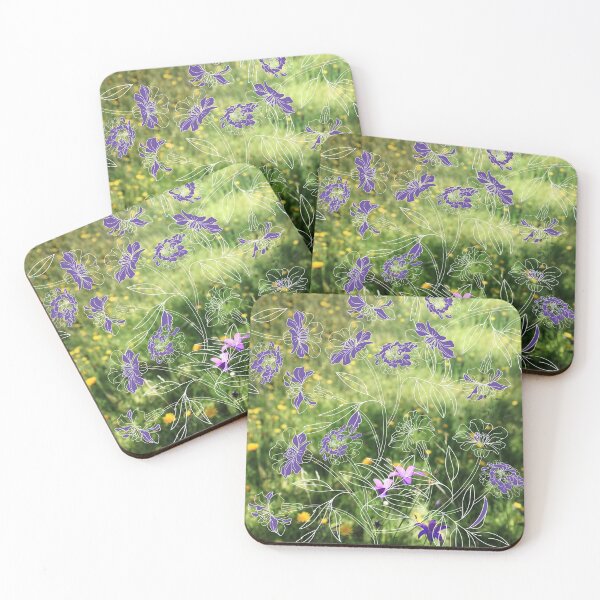 Item preview, Summer flowers field with bluebells and marigold designed and sold by IngaDesign.