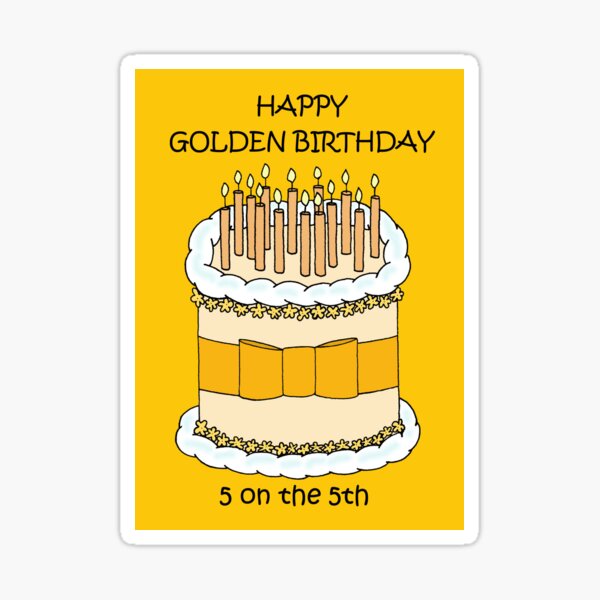Happy Golden Birthday 14 on the 14th Cartoon Cake and Candles Happy Golden Birthday 14 on the 14th Cartoon Cake and Candles