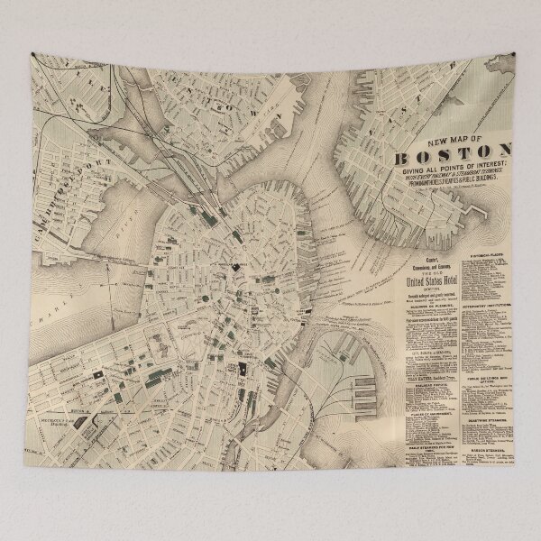 Item preview, Old Boston MA Map (1884) Vintage Massachusetts Capital City Atlas designed and sold by BravuraMedia.