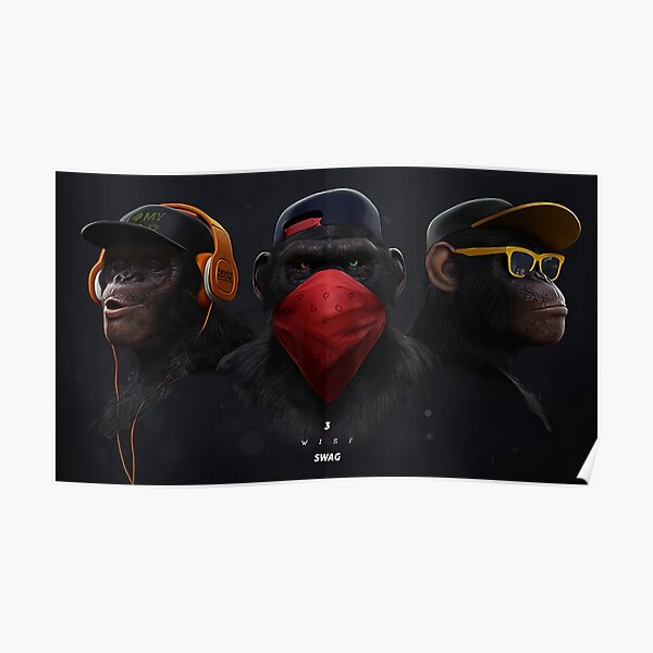 Poster im Stil von drei Affen Poster