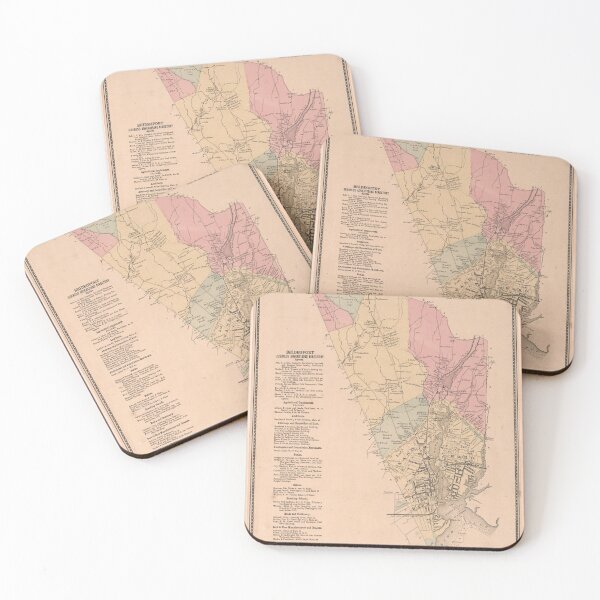 Item preview, Old Bridgeport CT Map (1867) Vintage Connecticut Seaport City Atlas designed and sold by BravuraMedia.