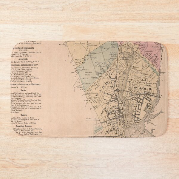 Item preview, Old Bridgeport CT Map (1867) Vintage Connecticut Seaport City Atlas designed and sold by BravuraMedia.