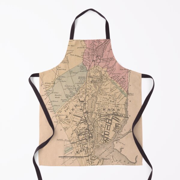 Item preview, Old Bridgeport CT Map (1867) Vintage Connecticut Seaport City Atlas designed and sold by BravuraMedia.