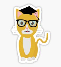 nerd geek cat Sticker