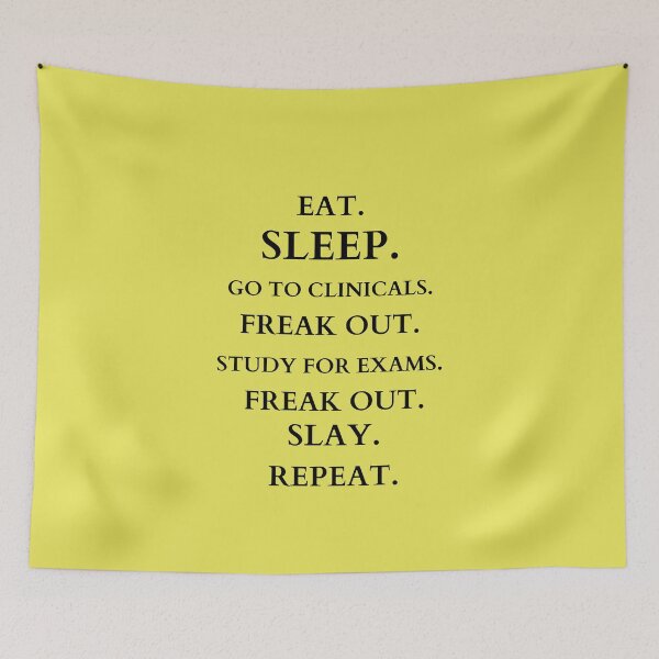 Item preview, EAT SLEEP GO TO CLINICALS FREAK OUT FREAK OUT STUDY FOR EXAMS FREAK OUT SLAY REPEAT designed and sold by Yasdey Rojas.