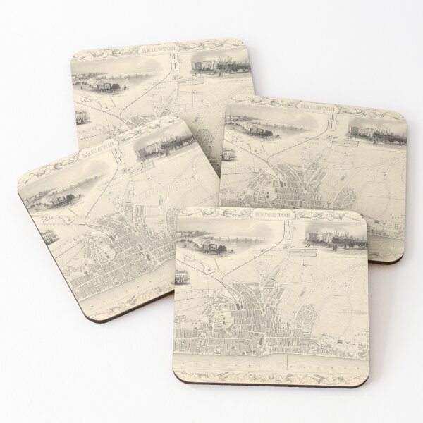 Item preview, Old Brighton UK Map (1851) Vintage Southern England City Atlas designed and sold by BravuraMedia.