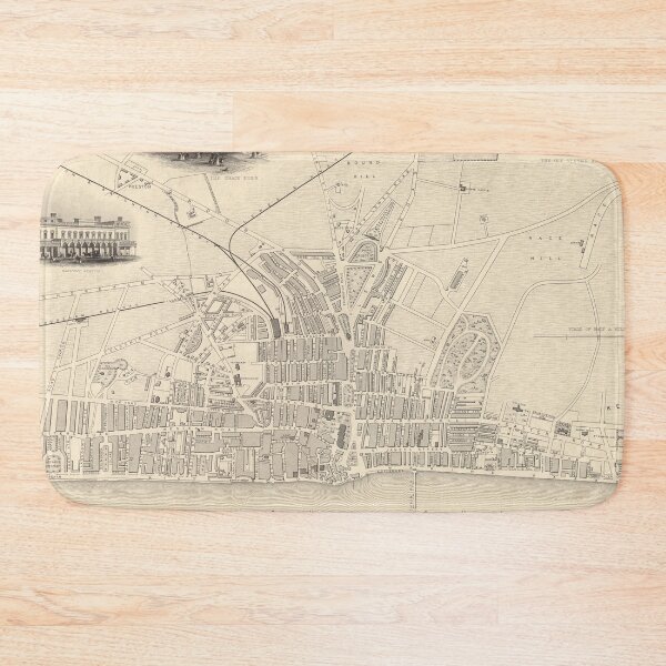 Item preview, Old Brighton UK Map (1851) Vintage Southern England City Atlas designed and sold by BravuraMedia.