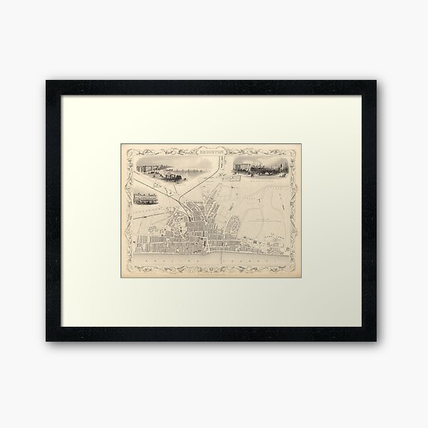 Item preview, Old Brighton UK Map (1851) Vintage Southern England City Atlas designed and sold by BravuraMedia.