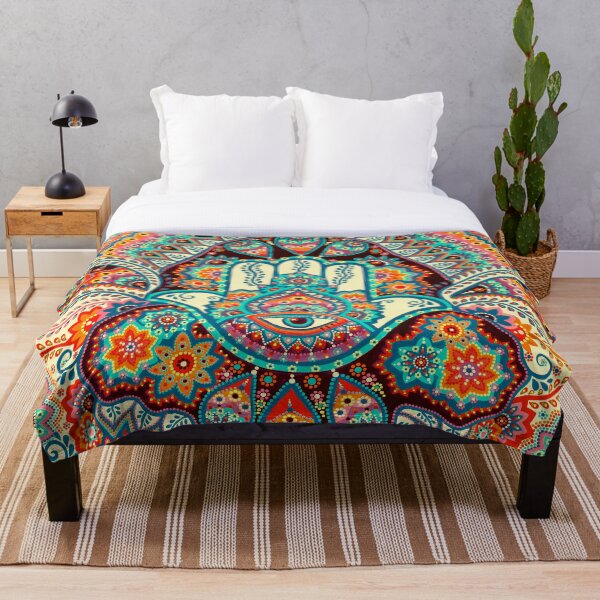 Hamsa Hand Throw Blanket