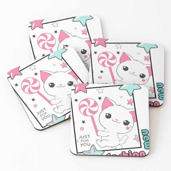 Item preview, Cute little cat with stars and lollipop  designed and sold by K-Klub.