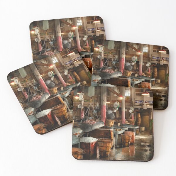 Item preview, City - NY - Inside the Fulton Fish Market 1954 designed and sold by Mike Savad Photography.