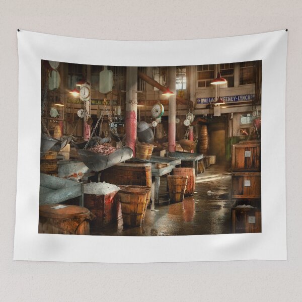 Item preview, City - NY - Inside the Fulton Fish Market 1954 designed and sold by Mike Savad Photography.