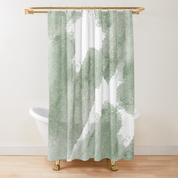Item preview, green shower curtain  designed and sold by Count Timer.