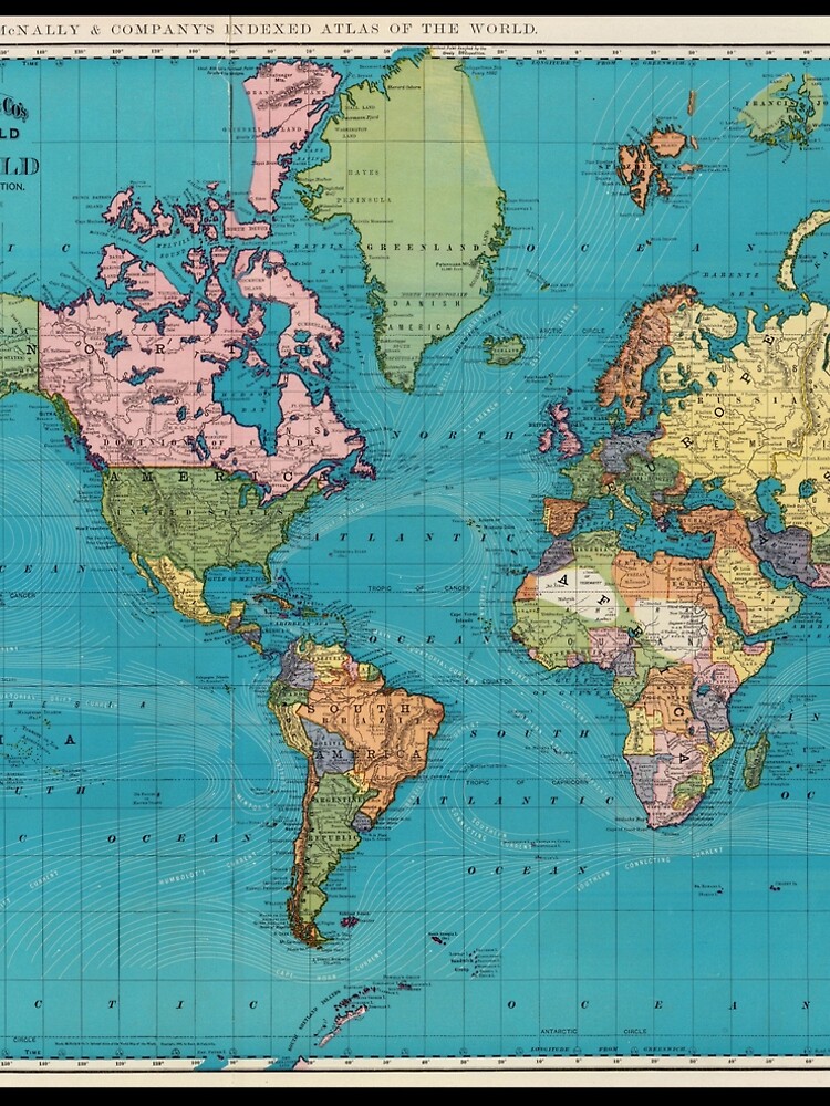 Vintage Map of The World (1897) by BravuraMedia
