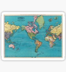 Vintage Map of The World (1897) Sticker